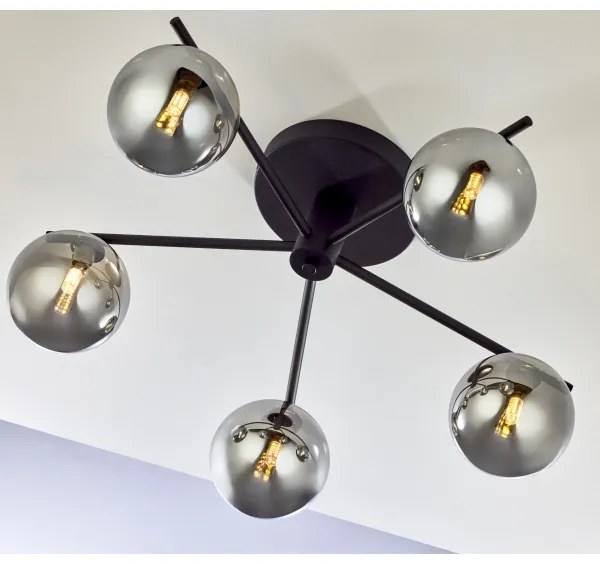 Jupiter 2048 - Prisadený luster PRATO 5xG9/14W/230V čierna/dýmovo sivá