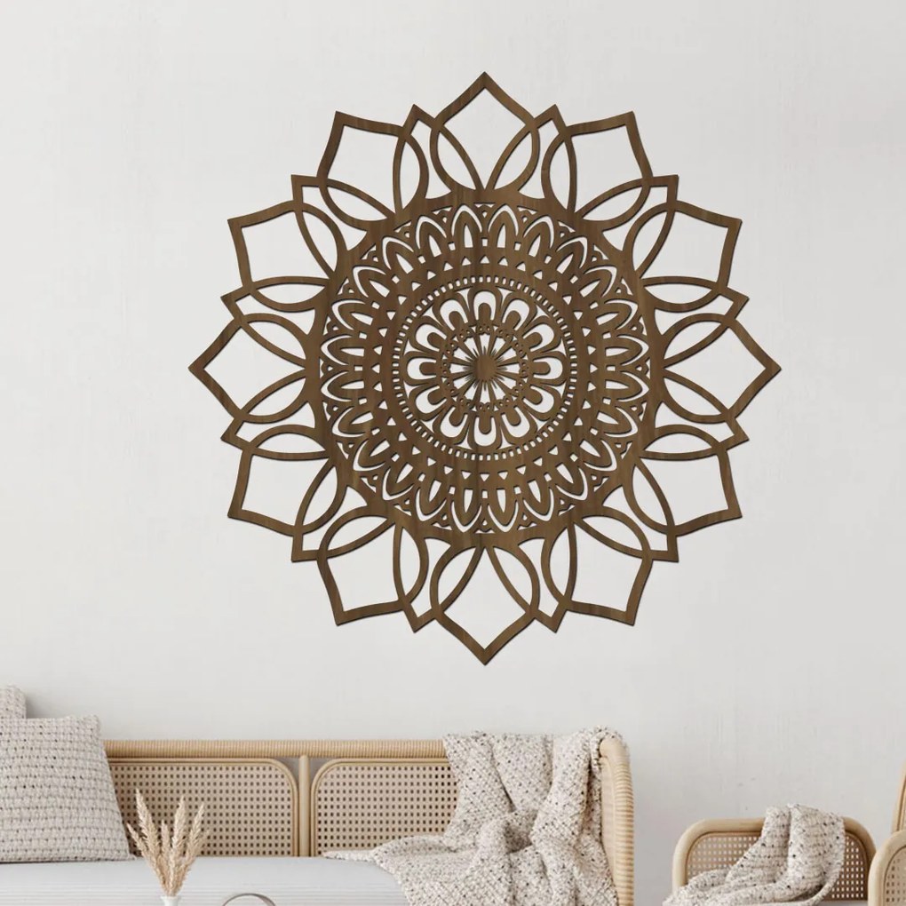 drevo zivota Drevená mandala na stenu ŠŤASTIA Farebný vzor: Wenge, Priemer: 80