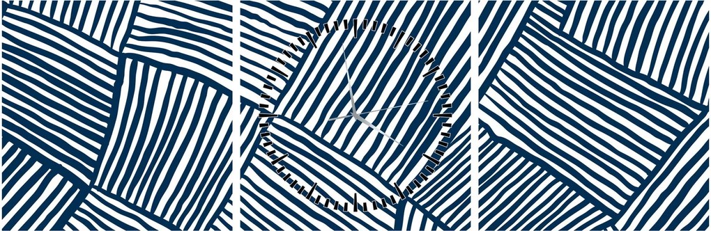 Obraz - 3D línia (s hodinami) (90x30 cm)