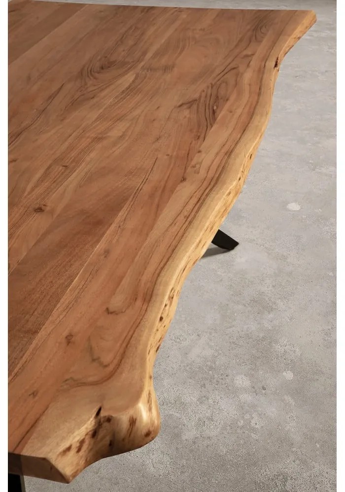 Jedálenský stôl s doskou z akácie v prírodnej farbe 100x200 cm Mudri – Marckeric