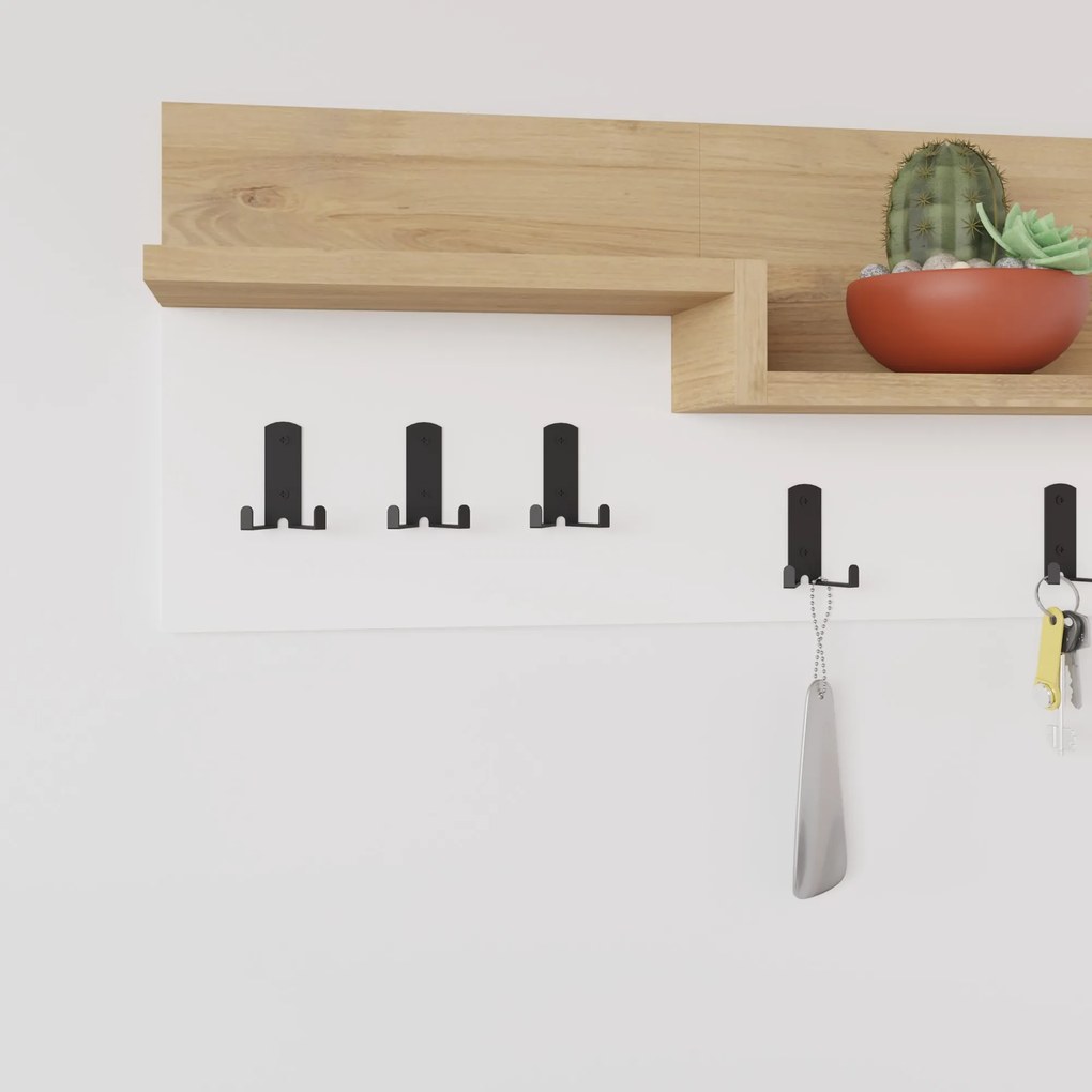 Vešiak Houseland HARMON dub zafírový/biely