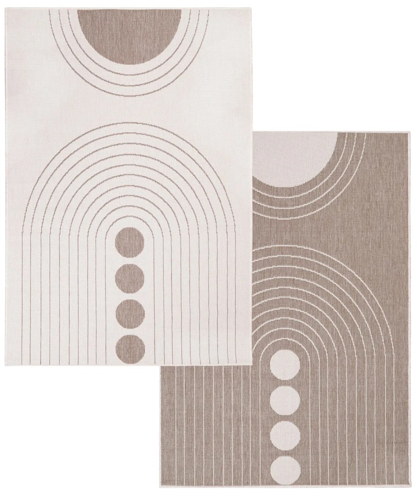 Dekorstudio Obojstranný koberec na terasu DuoRug 5739 - béžový Rozmer koberca: 200x290cm