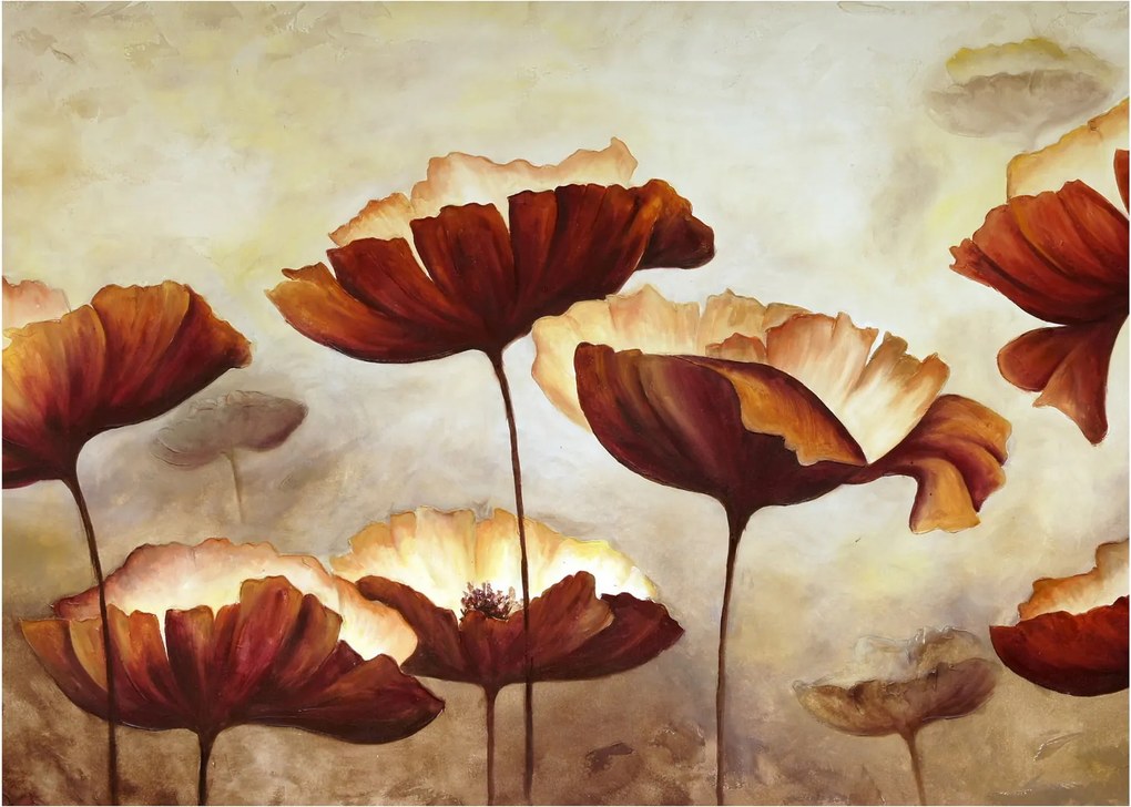 Obraz červených kvetov (70x50 cm)