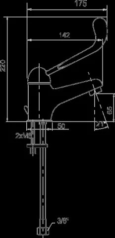 Novaservis Metalia 55, umývadlová batéria s výpusťou lekárska páka, chrómová, 55001L,0