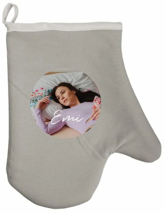 Kuchynská rukavica s vlastnou fotkou EMI, hnedá