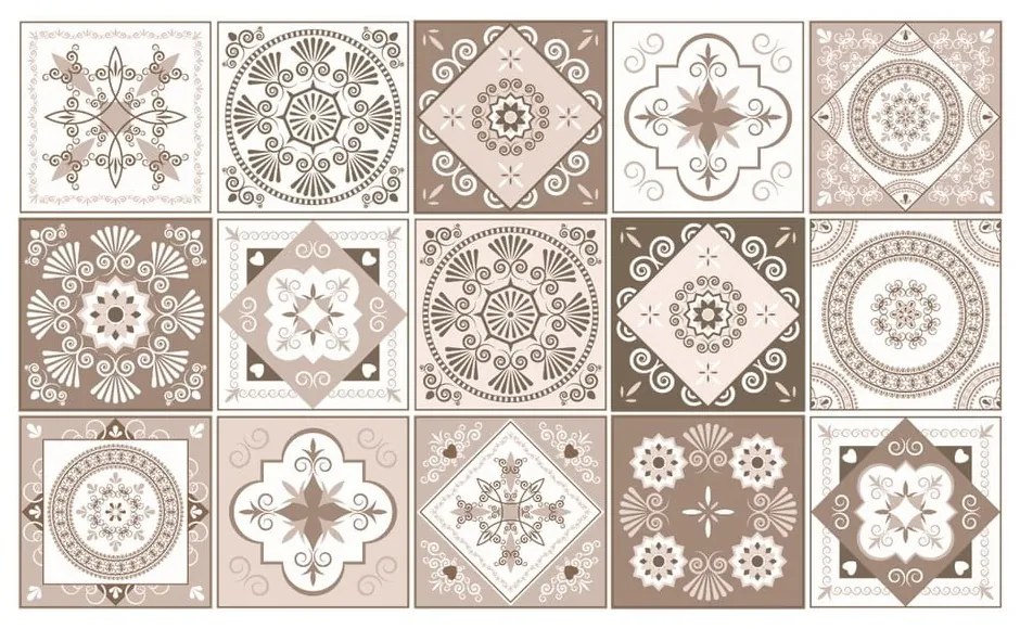 Sada 15 dekoratívnych samolepiek na stenu Ambiance Ezeiza, 10 × 10 cm