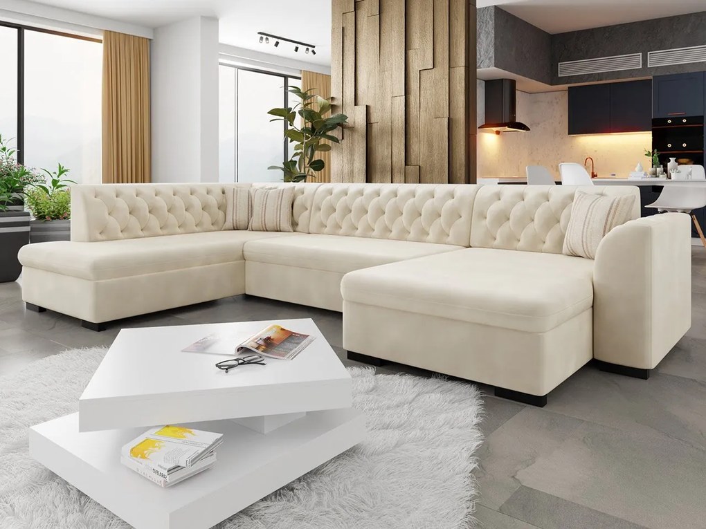 Veľká sedačka do obývačky Valdero, Dostupné poťahy: Magic Velvet 2225, Strana: Ľavá - U
