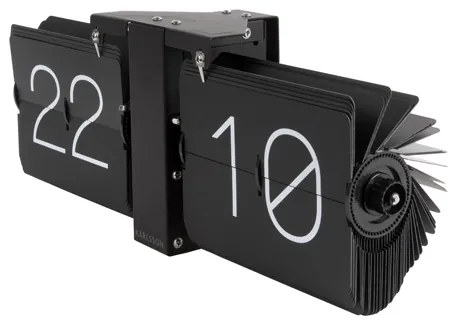 Dizajnové preklápacie hodiny Karlsson Flip KA5602BK – Čierne (36 cm)