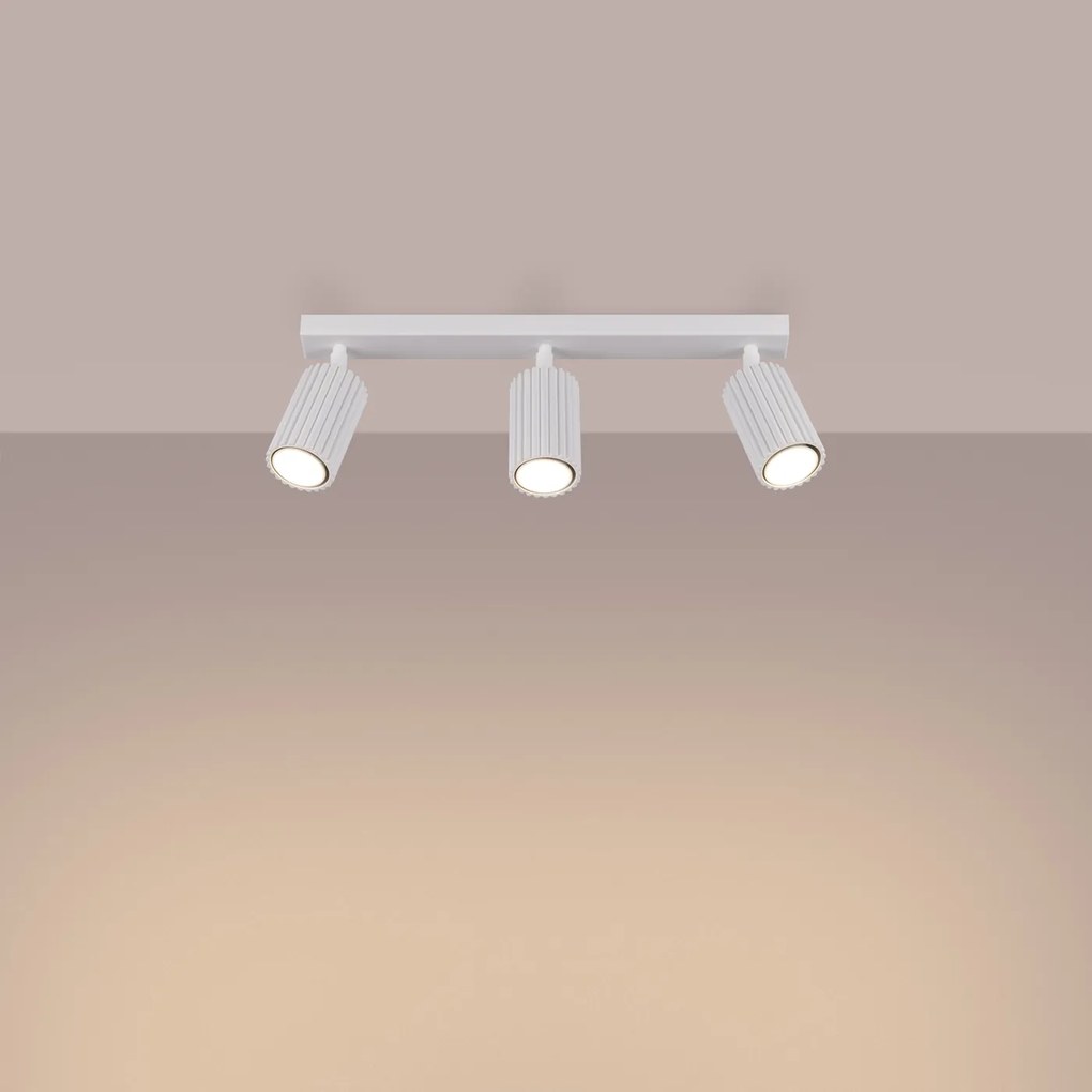 Bodové svietidlo Karbon, 3x biele kovové tienidlo, (možnosť polohovania)
