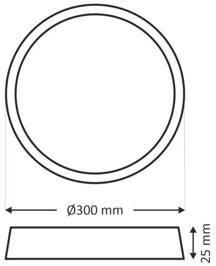 LED stropné svietidlo LED/24W/230V 3000/4000/6500K pr. 30 cm čierna