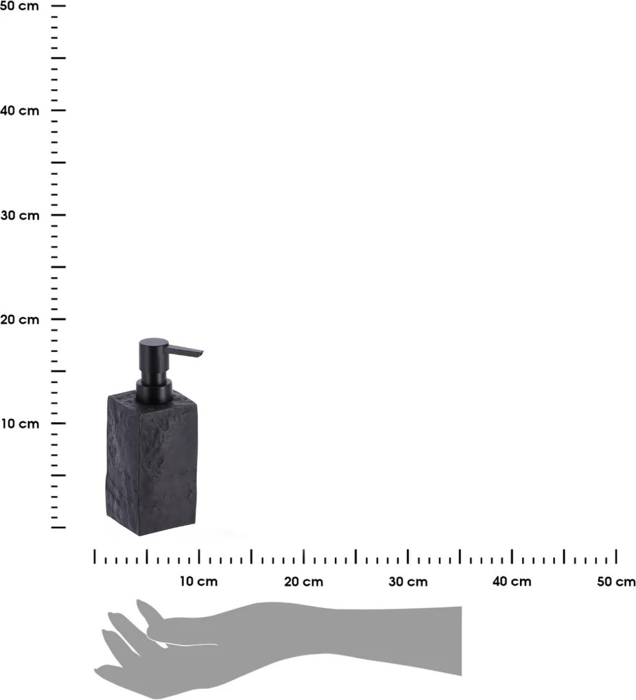 Dávkovač mydla Matty, čierna/s čiernymi prvkami, 260 ml