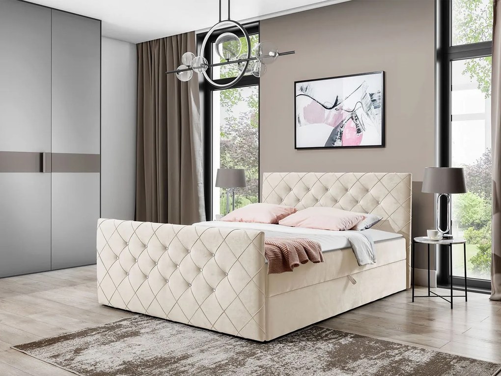 Kontinentálna posteľ Dotan, Rozmer postele: 160x200, Dostupné poťahy: Magic Velvet 2208