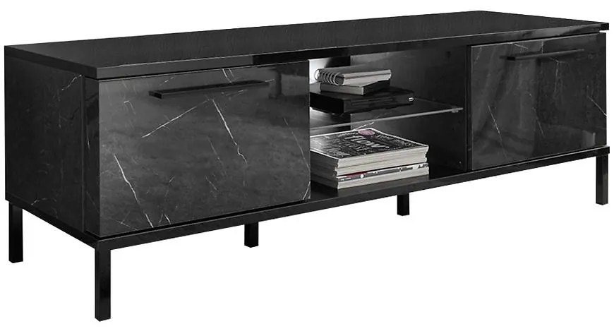 TV stolík Mango mramor čierna
