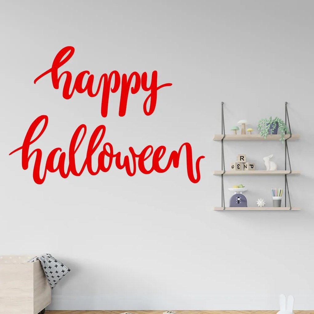 Veselá Stena Samolepka Happy Halloween Farba: modrá, Veľkosť: 80 x 57 cm