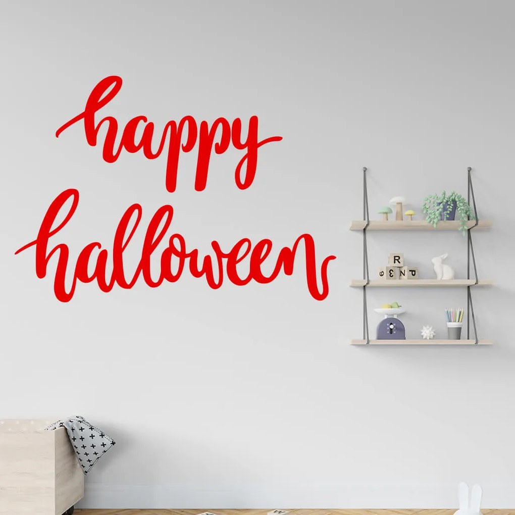 Veselá Stena Samolepka na stenu na stenu Happy Halloween Farba: černá