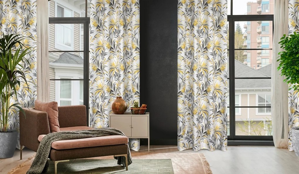 ZÁVES NA KRÚŽKOCH ELIA 140X250 CM VZOROVANÁ