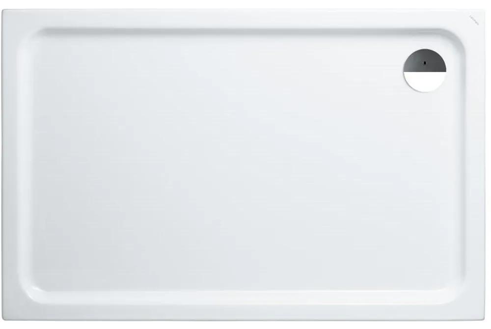 LAUFEN Solutions obdĺžniková sprchová vanička zo sanitárneho akrylátu, odtok v rohu, 1400 x 900 x 45 mm, biela, H2125080000001