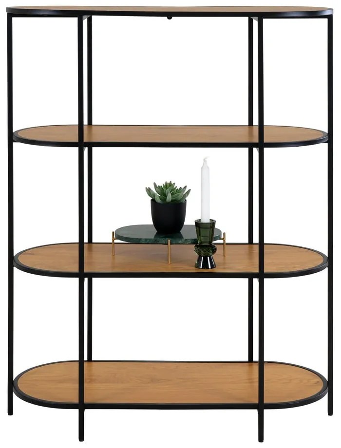 Čierna knižnica v dekore duba 36x111 cm Vita - House Nordic