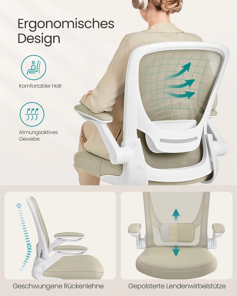 Ergonomická kancelárska stolička v farbe ovsená béžová