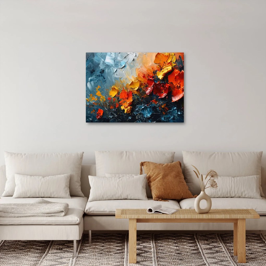 Obraz - Abstraktná maľba kvetov III. (70x50 cm)