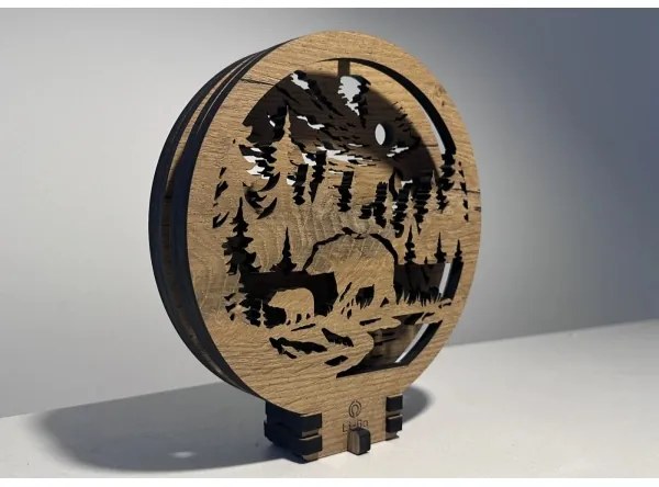 Li-Go 23595/DUB2 - LED stmievateľná stolová dekorácia LED/12W/230V 20x22 cm dub