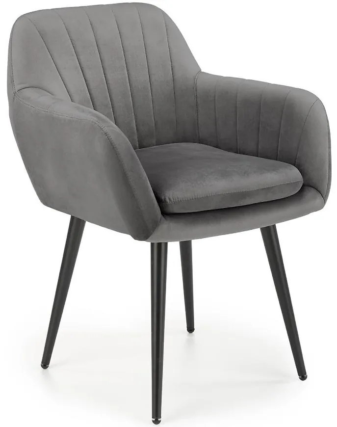 Stolička K429 Velvet/Kov Šedá