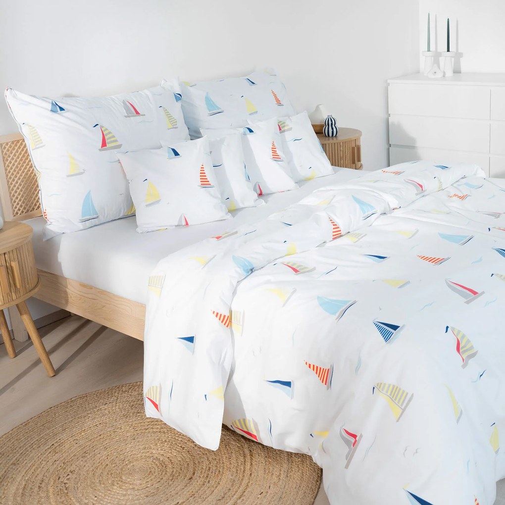 Goldea bavlnené posteľné obliečky - plachetnice 140 x 220 a 70 x 90 cm