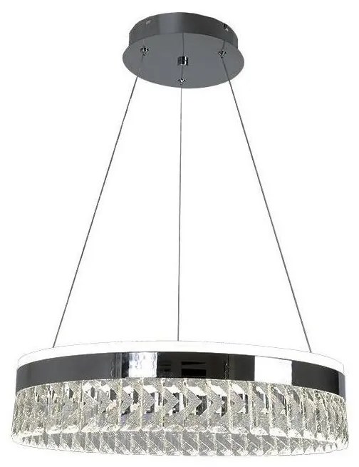 LED Stmievateľný luster na lanku LED/90W/230V 3000-6500K chróm + diaľkové ovládanie