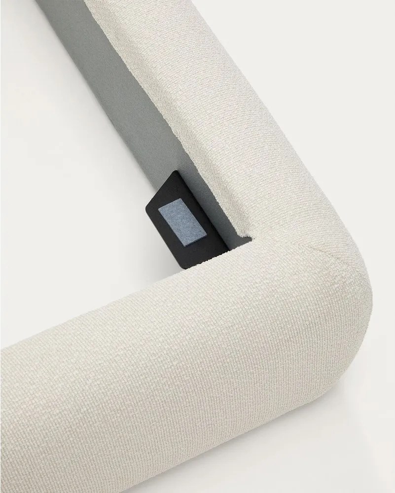 Béžová čalúnená dvojlôžková posteľ bez roštu 180x200 cm Martina – Kave Home