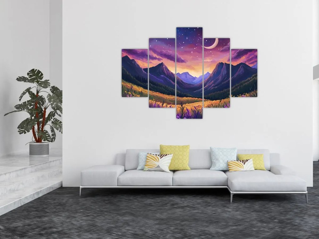 Obraz - Fialová krajina (150x105 cm)