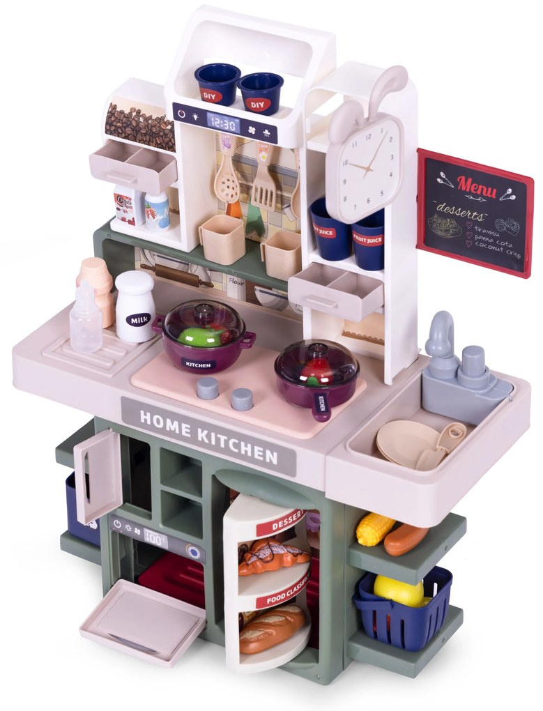 Detská kuchynka so zvukom, parou, LED a 35 doplnkami