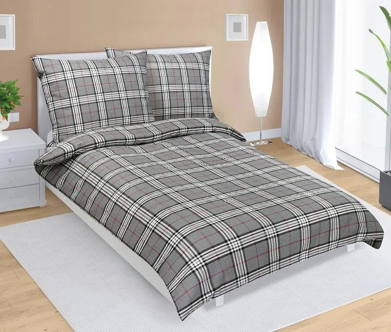 Bellatex Krep kostka šedá 140×200, 70×90 cm