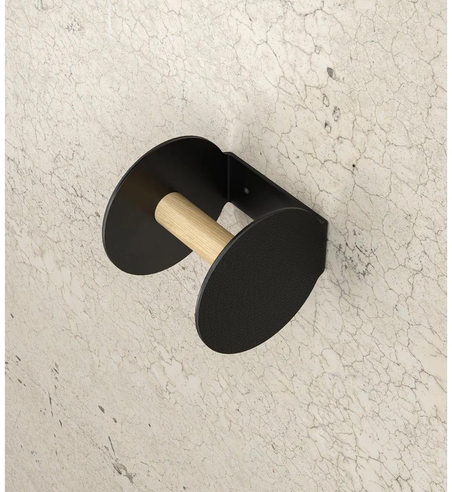 Čierny nástenný držiak na toaletný papier Bull – LIND DNA