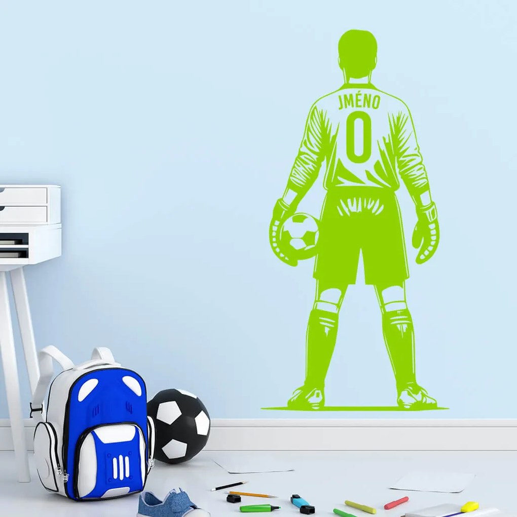 Veselá Stena Samolepka Futbalový brankár s menom Farba: černá, Veľkosť: 80 x 40 cm