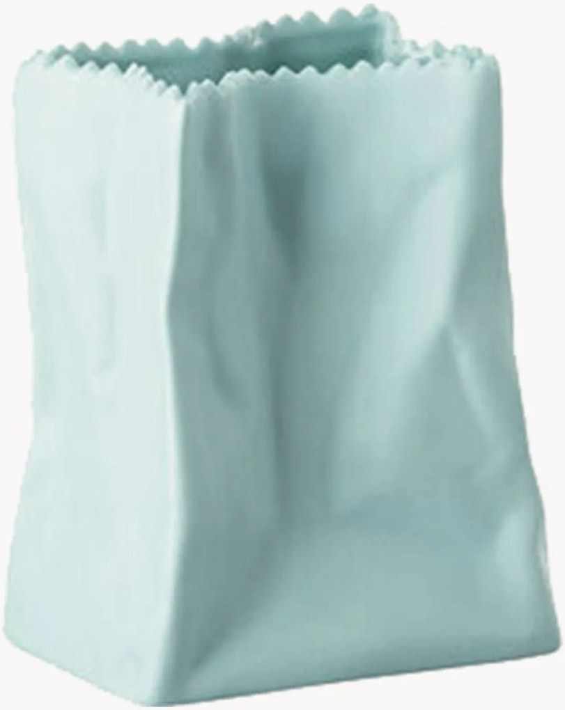 Porcelánová mini váza Bag Mint, V 9 cm