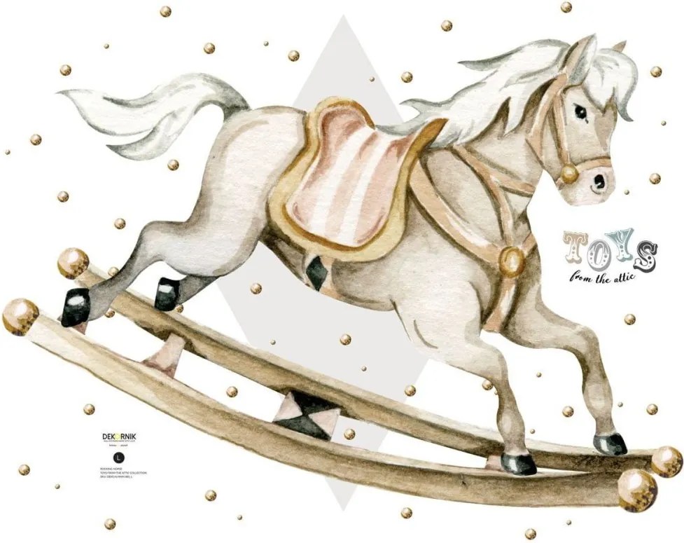 Samolepka do detskej izby hojdací kôň 85x60 cm