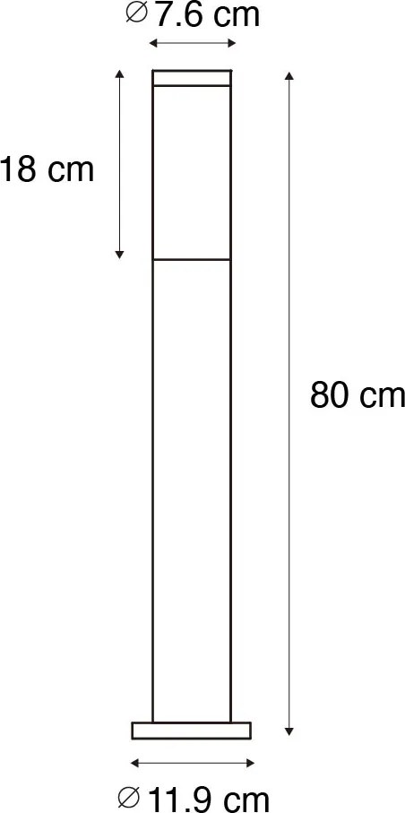 Stožiar vonkajšieho svietidla hrdzavohnedý s opálom 80 cm IP44 - Rox