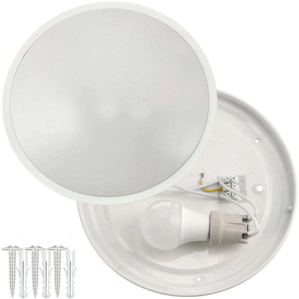 ECOLIGHT LED stropné svietidlo 2xE27 guľatá biela + 2x E27 10W neutrálna biela žiarovka