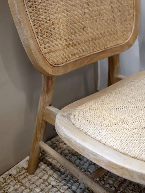 Prírodné drevené kreslo s výpletom Lounge - 60*62*78 cm