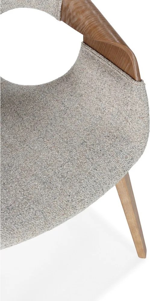 Béžové čalúnené jedálenské kreslá v súprave s podrúčkami 2 ks Elif – MOME