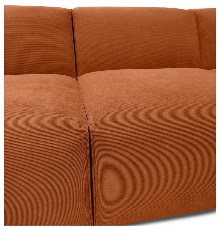 Oranžová menčestrová rohová pohovka (ľavý roh) Sting - Scandic