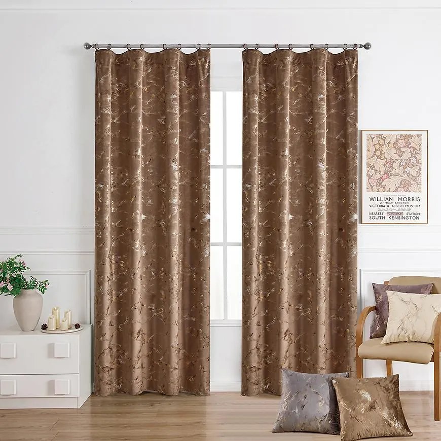 Záves na páske GOLDY VET479/2/210GSM 140x250 cm  hnedý