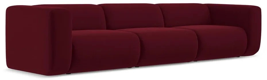 Vínovočervená zamatová pohovka 319 cm Ekahi – Makamii
