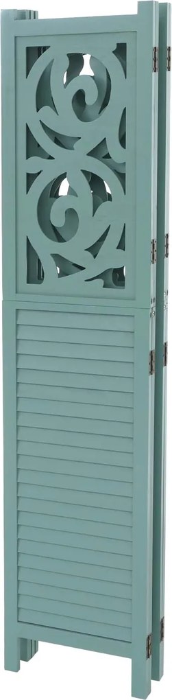 Paraván T568, deliaca stena, 4 panely - 170 × 160 cm - zelená