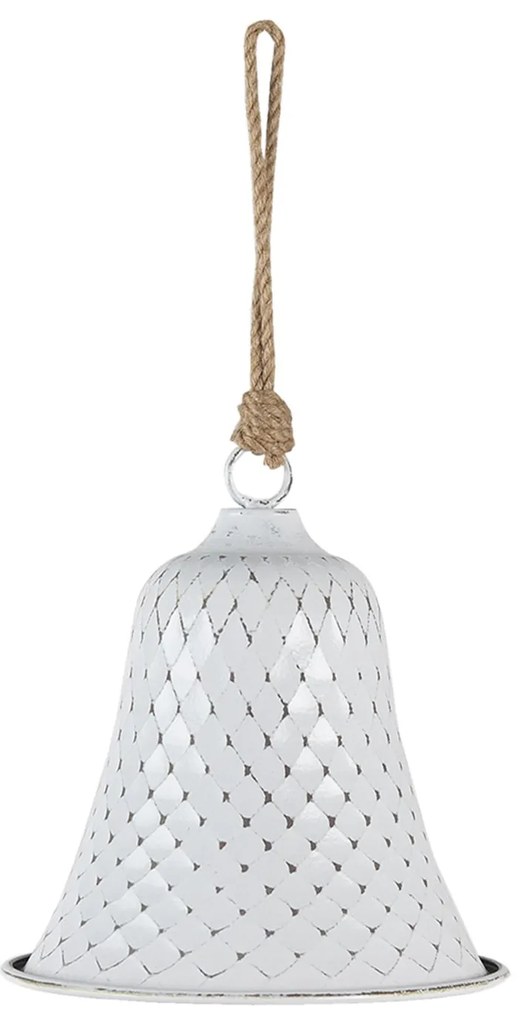 Biely kovový zvonček - Ø 15*16 cm