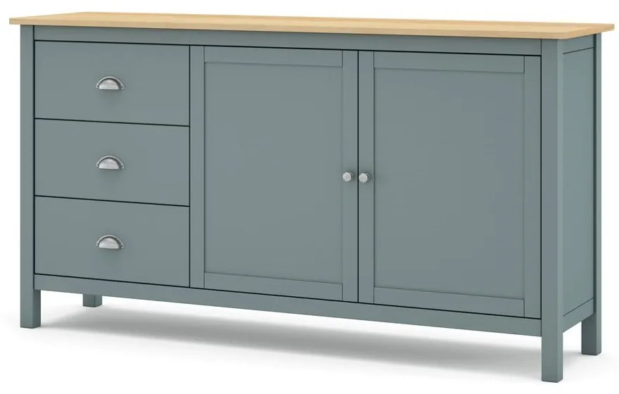 Komoda sivozelená z borovicového dreva 150x80x40 cm Misti – Marckeric