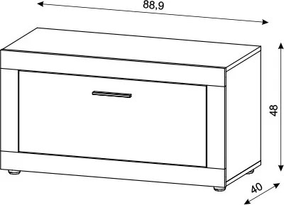 Botník Luna 90 cm dub Matera tmavý/sivý