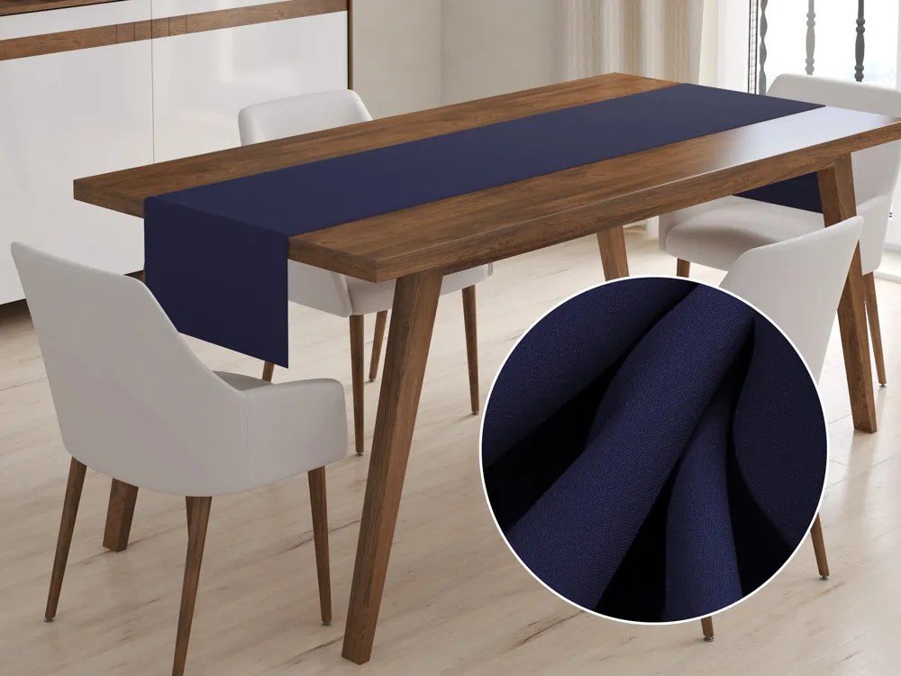 Biante Dekoračný behúň na stôl Rongo RG-079 Námornícka modrá 45x120 cm
