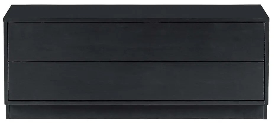 Čierny modulárny TV stolík z borovicového dreva 100x40 cm Finca – WOOOD