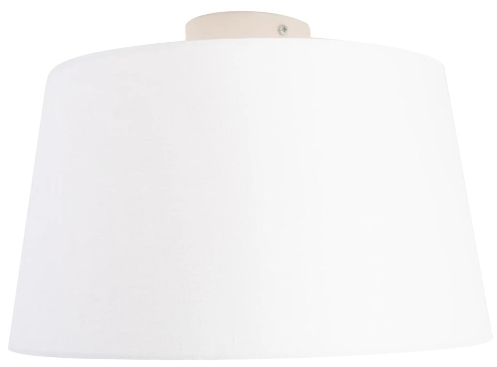 Stropné svietidlo s tienidlom z ľanu biele 35 cm - Combi biele